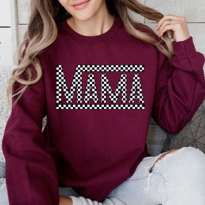 Checkered Mama Crewneck Sweatshirt