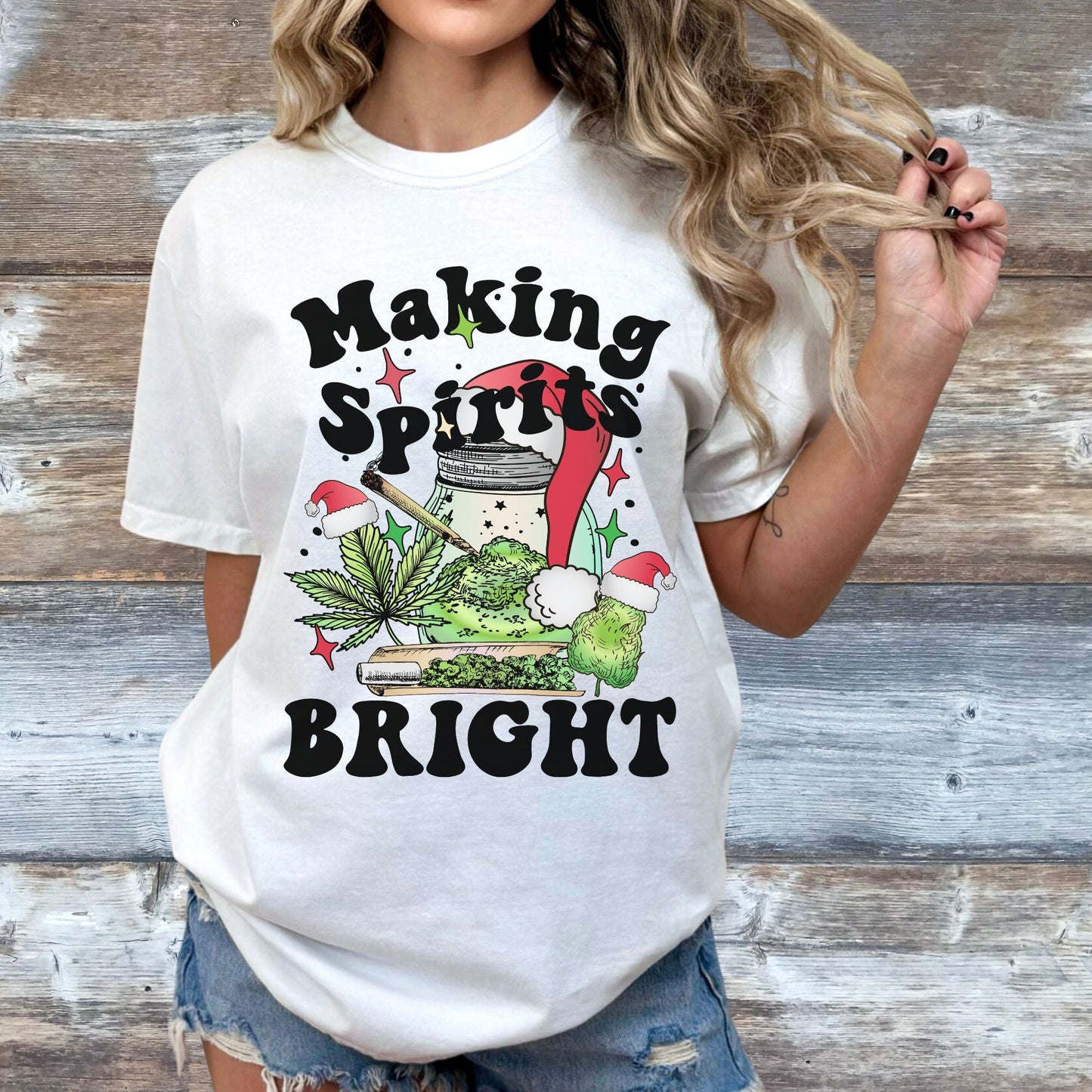 420 Christmas Shirt, Comfort Colors Christmas shirt, gift for pot smoker, funny Christmas shirt for women, weed Christmas Tee