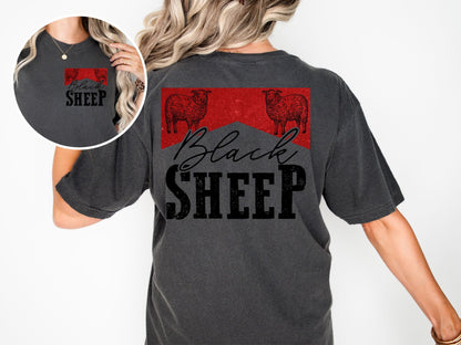 Comfort Colors Oversized T-shirt, Black Sheep Shirt, Vintage Country Shirt, Black Sheep Graphic Tshirt, Oversized Graphic Tee