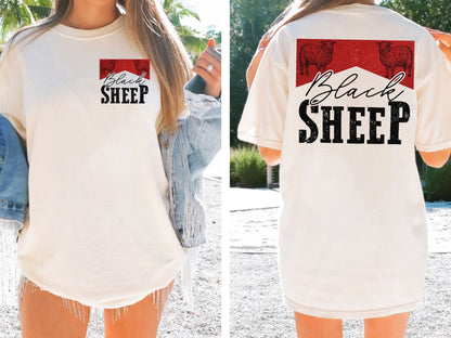 Comfort Colors Oversized T-shirt, Black Sheep Shirt, Vintage Country Shirt, Black Sheep Graphic Tshirt, Oversized Graphic Tee