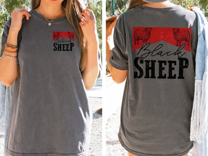 Comfort Colors Oversized T-shirt, Black Sheep Shirt, Vintage Country Shirt, Black Sheep Graphic Tshirt, Oversized Graphic Tee